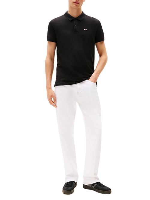 Polo nera in cotone Tommy Jeans | DM0DM20676BDS